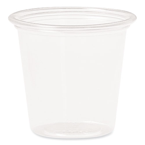 PORTION CONTAINERS, POLYSTYRENE, 1.25 OZ, CLEAR, 250/BAG, 20 BAGS/CARTON