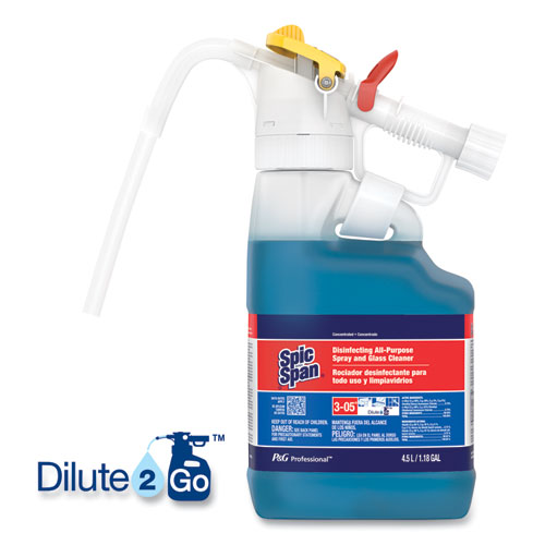 Image of Dilute 2 Go, Spic and Span Disinfecting All-Purpose Spray and Glass Cleaner, Fresh Scent, , 4.5 L Jug, 1/Carton