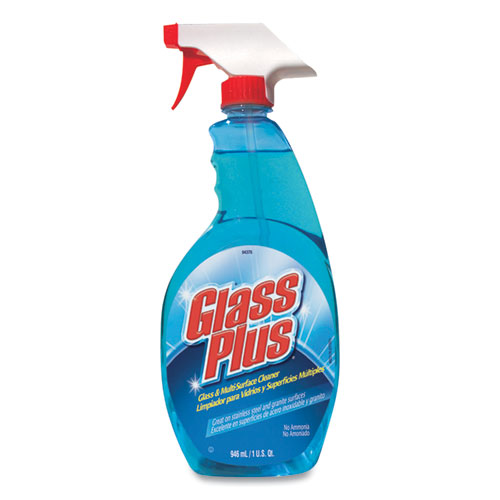 Glass Plus® Glass Cleaner, 32 Oz Spray Bottle, 12/Carton