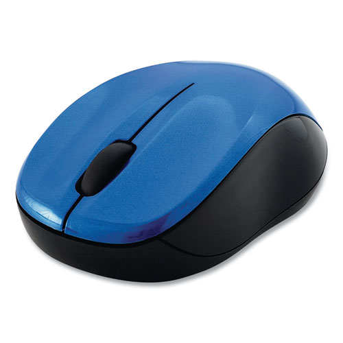 Image of Silent Wireless Blue LED Mouse, 2.4 GHz Frequency/32.8 ft Wireless Range, Left/Right Hand Use, Blue
