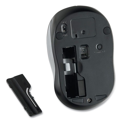 Image of Silent Wireless Blue LED Mouse, 2.4 GHz Frequency/32.8 ft Wireless Range, Left/Right Hand Use, Graphite