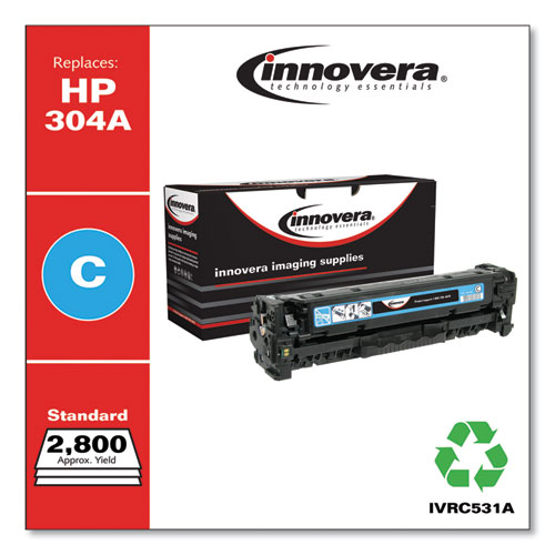 REMANUFACTURED CYAN TONER, REPLACEMENT FOR HP 304A (CC531A), 2,800 PAGE-YIELD