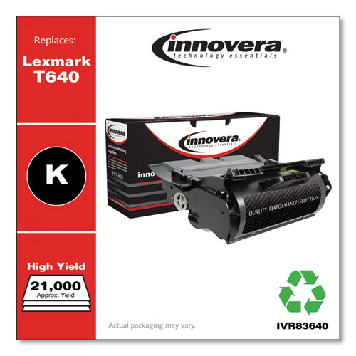 REMANUFACTURED BLACK HIGH-YIELD TONER, REPLACEMENT FOR LEXMARK T640, 21,000 PAGE-YIELD