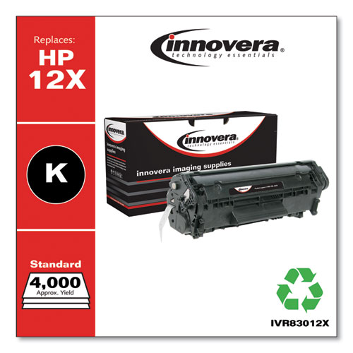 REMANUFACTURED BLACK EXTENDED-YIELD TONER, REPLACEMENT FOR HP 12X (Q2612X), 4,000 PAGE-YIELD