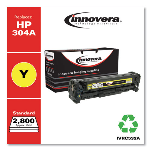 REMANUFACTURED YELLOW TONER, REPLACEMENT FOR HP 304A (CC532A), 2,800 PAGE-YIELD