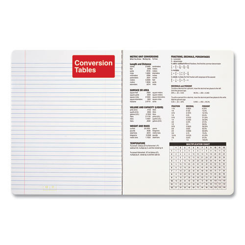 Image of Composition Book, Medium/College Rule, Black Marble Cover, 9.75 x 7.5, 100 Sheets, 6/Pack