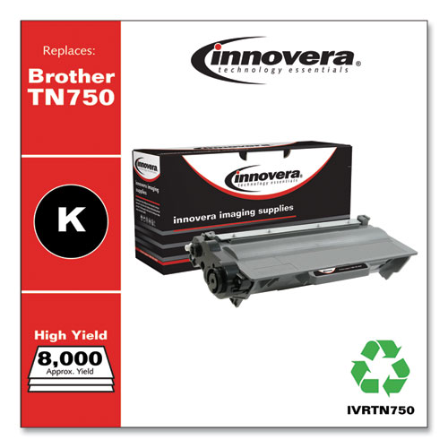 REMANUFACTURED BLACK HIGH-YIELD TONER, REPLACEMENT FOR BROTHER TN750, 8,000 PAGE-YIELD