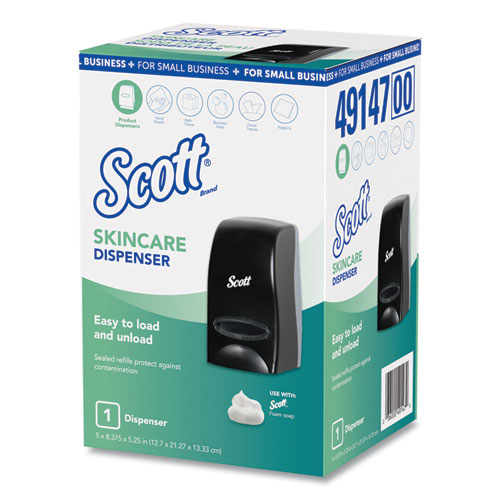 Image of Scott® Essential Manual Skin Care Dispenser, For Small Business, 1,000 Ml, 5.43 X 4.85 X 8.36, Black