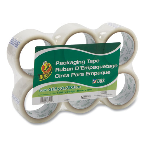 Image of Duck® Commercial Grade Packaging Tape, 3" Core, 1.88" X 55 Yds, Clear, 6/Pack