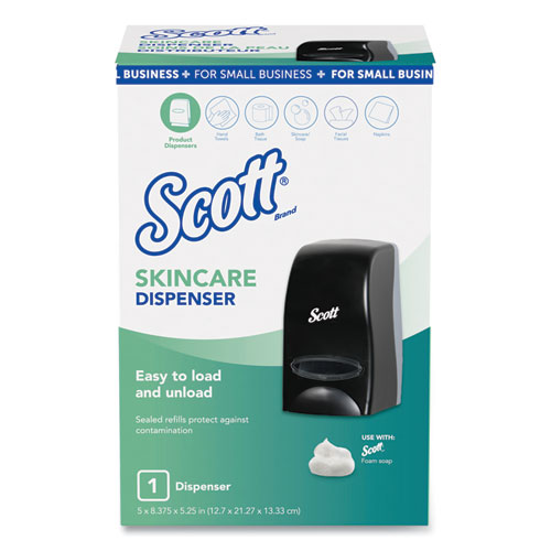 Image of Scott® Essential Manual Skin Care Dispenser, For Small Business, 1,000 Ml, 5.43 X 4.85 X 8.36, Black