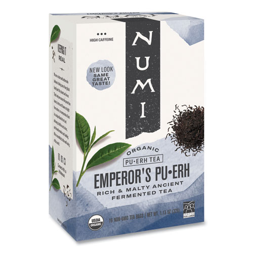 Numi® Organic Teas And Teasans, 0.125 Oz, Emperor'S Puerh, 16/Box