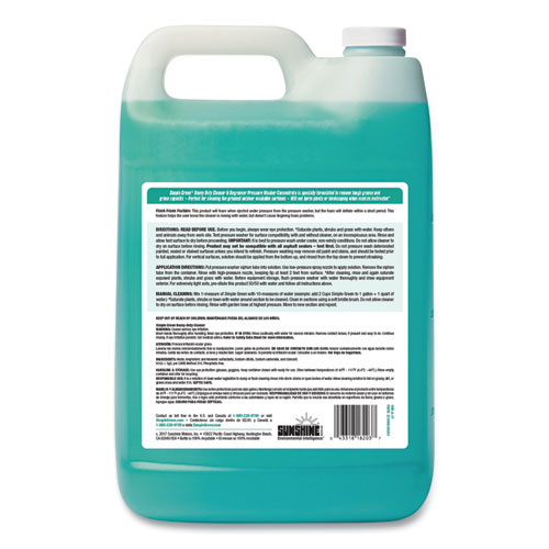 Image of Heavy-Duty Cleaner and Degreaser Pressure Washer Concentrate, 1 gal Bottle, 4/Carton