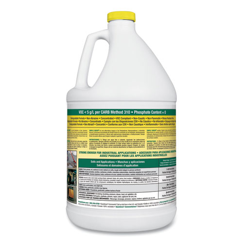 Image of Simple Green® Industrial Cleaner And Degreaser, Concentrated, Lemon, 1 Gal Bottle, 6/Carton