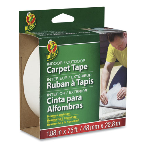 Duck® Carpet Tape, 3" Core, 1.88" X 75 Ft, White