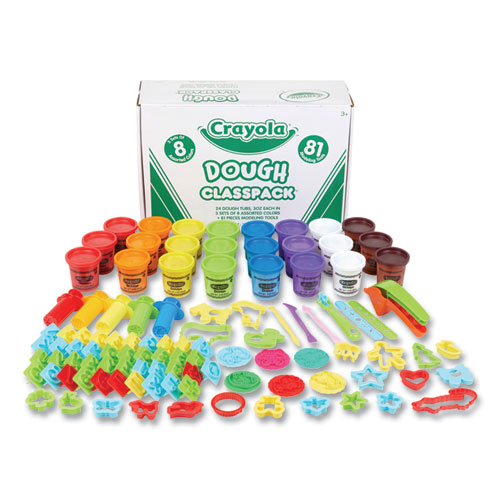 Crayola® Dough Classpack, 3 Oz, 8 Assorted Colors With 81 Modeling Tools