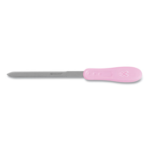 Westcott® Pink Ribbon Stainless Steel Letter Opener, 9", Pink