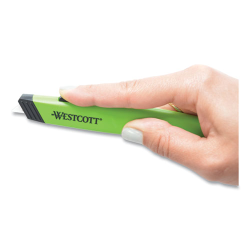 Image of Westcott® Safety Ceramic Blade Box Cutter, 0.5" Blade, 5.5" Plastic Handle, Green