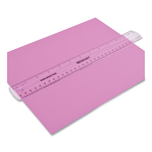 Image of Westcott® Non-Shatter Flexible Ruler, Standard/Metric, 12" Long, Plastic, Clear