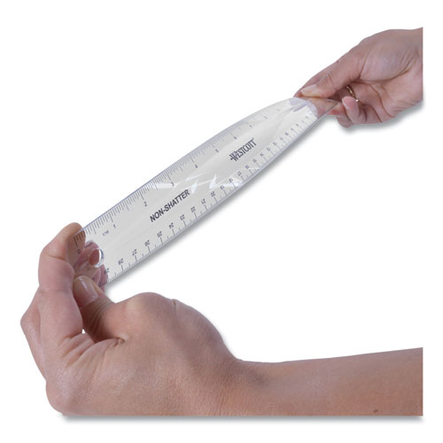 Clear Flexible Acrylic Ruler, Standard/metric, 18 Long, Clear