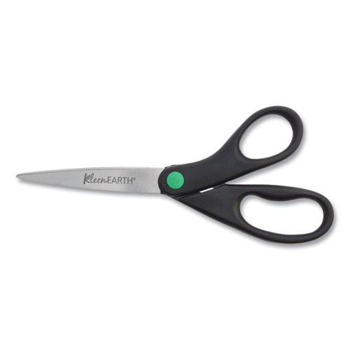 Westcott® KleenEarth Scissors, 8" Long, 3.25" Cut Length, Black Straight Handle