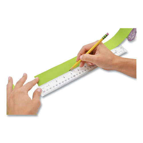 Clear Flexible Acrylic Ruler, Standard/Metric, 12" Long, Clear