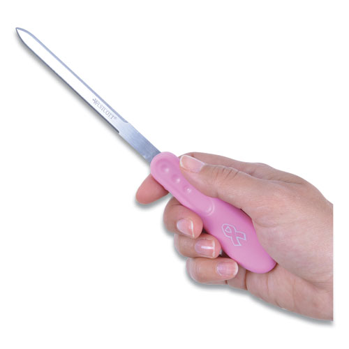 Image of Westcott® Pink Ribbon Stainless Steel Letter Opener, 9", Pink