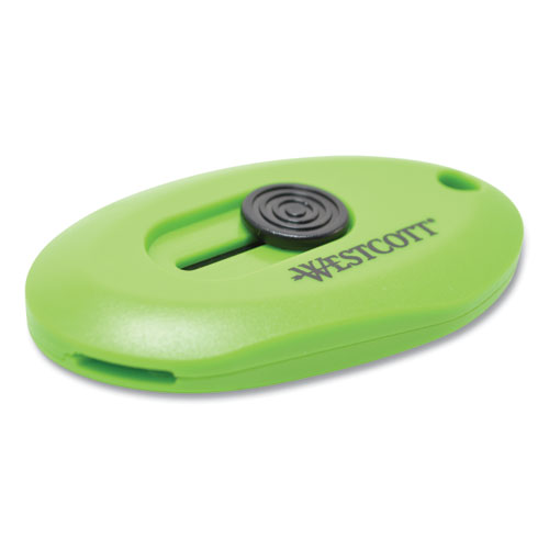 Image of Westcott® Compact Safety Ceramic Blade Box Cutter, Retractable Blade, 0.5" Blade, 2.5" Plastic Handle, Green