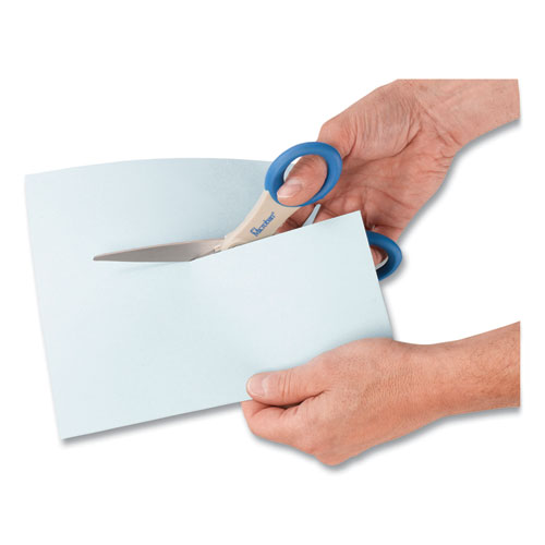 Image of Westcott® Scissors With Antimicrobial Protection, 8" Long, 3.5" Cut Length, Blue Straight Handle
