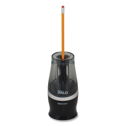Halo Colored Pencil Non-Stick Electric Sharpener, AC-Powered, 3.5 x 6.75, Black/Silver