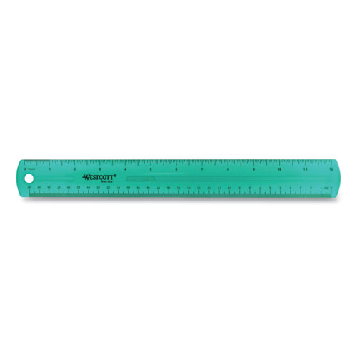 Westcott Transparent Jeweltone 12 Plastic Ruler - 12 Length 1