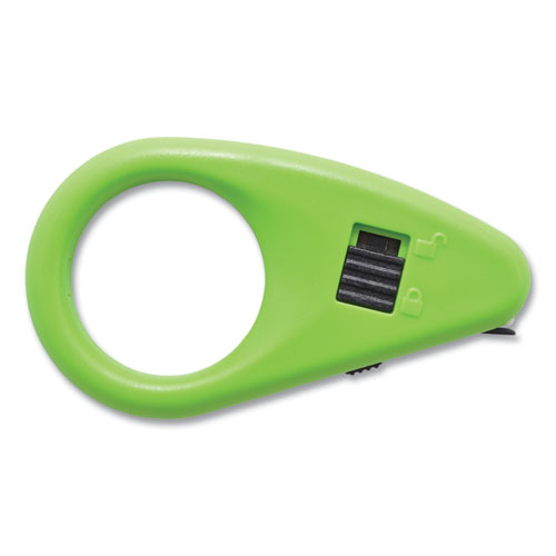 Image of Compact Safety Ceramic Blade Box Cutter, 2.25", Fixed Blade, Green
