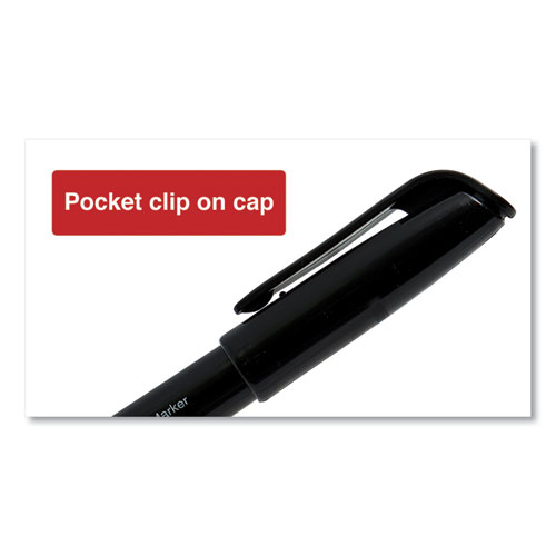 Image of Universal™ Pen-Style Permanent Marker Value Pack, Fine Bullet Tip, Black, 60/Pack