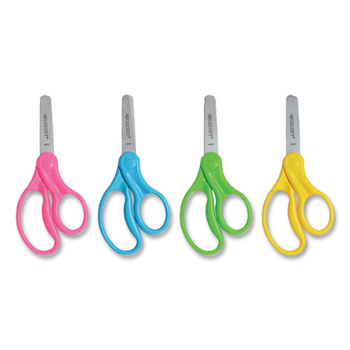 Westcott® For Kids Scissors, Blunt Tip, 5" Long, 1.75" Cut Length, Randomly Assorted Straight Handles