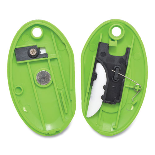 Compact Safety Ceramic Blade Box Cutter, Retractable Blade, 0.5" Blade, 2.5" Plastic Handle, Green