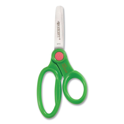 Image of Westcott® Kids' Scissors With Antimicrobial Protection, Rounded Tip, 5" Long, 2" Cut Length, Assorted Straight Handles, 12/Pack