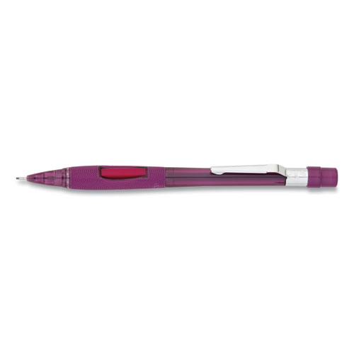 Quicker Clicker Mechanical Pencil, 0.9 mm, HB (#2.5), Black Lead, Transparent Burgundy Barrel