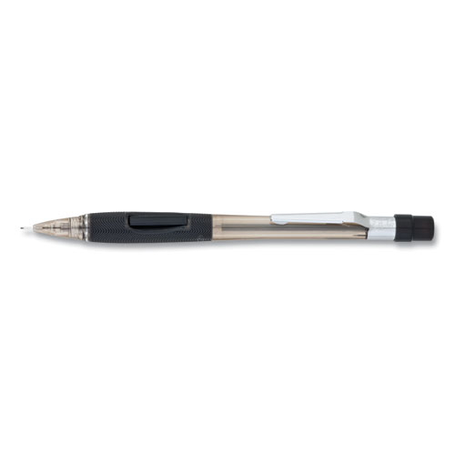 Pentel® Quicker Clicker Mechanical Pencil, 0.5 mm, HB (#2), Black Lead, Smoke/Black Barrel