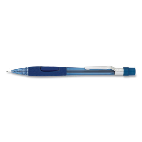 Pentel® Quicker Clicker Mechanical Pencil, 0.7 mm, HB (#2), Black Lead, Transparent Blue Barrel