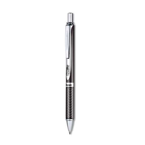 Image of EnerGel Alloy RT Gel Pen, Retractable, Medium 0.7 mm, Black Ink, Black Barrel