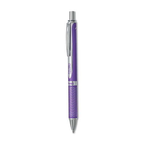EnerGel Alloy RT Gel Pen, Retractable, Medium 0.7 mm, Violet Ink, Violet Barrel