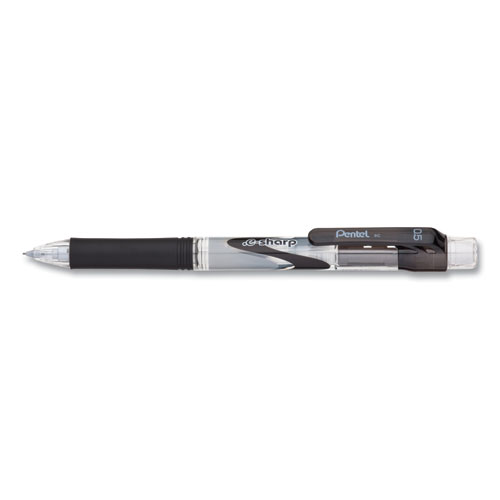 Image of .e-Sharp Mechanical Pencil, 0.5 mm, HB (#2.5), Black Lead, Black Barrel, Dozen