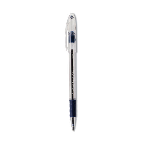 R.S.V.P. Ballpoint Pen, Stick, Fine 0.7 mm, Blue Ink, Clear/Blue Barrel, Dozen