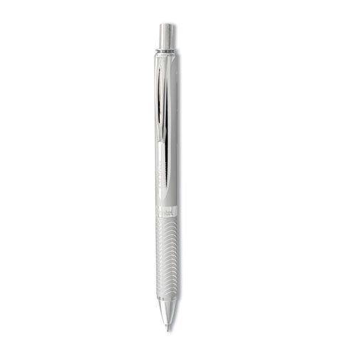 Image of Pentel® Energel Alloy Rt Gel Pen, Retractable, Medium 0.7 Mm, Black Ink, Chrome Barrel