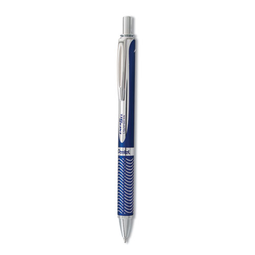 EnerGel Alloy RT Gel Pen, Retractable, Medium 0.7 mm, Black Ink, Blue Barrel