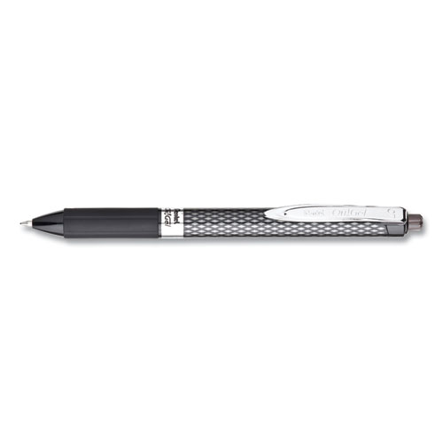 Pentel® Oh! Gel Pen, Retractable, Medium 0.7 mm, Black Ink, Black Barrel, Dozen