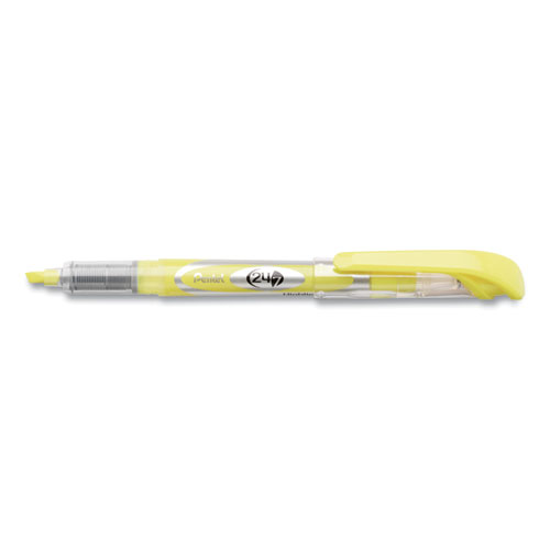 24/7 Highlighters, Bright Yellow Ink, Chisel Tip, Bright Yellow/Silver/Clear Barrel, Dozen