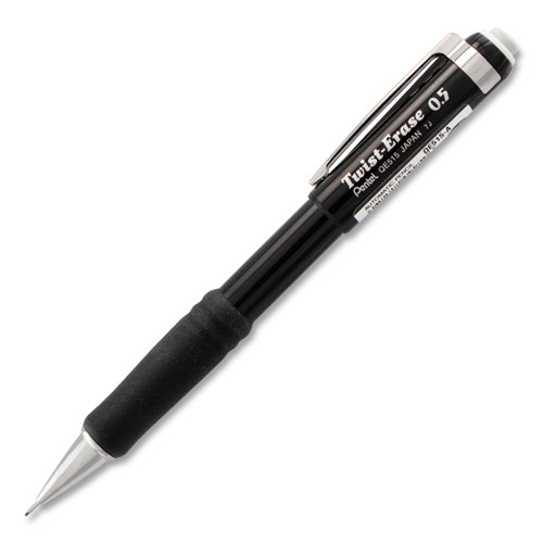 Twist-Erase III Mechanical Pencil, 0.5 mm, HB (#2.5), Black Lead, Black Barrel