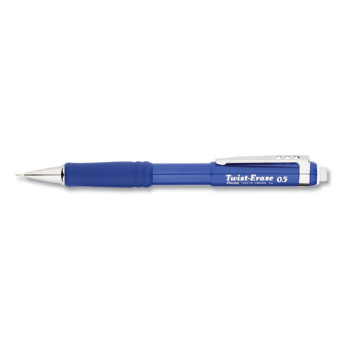 Pentel Twist-Erase GT Mechanical Pencils 0.5mm Pack of 12 Blue Barrel 