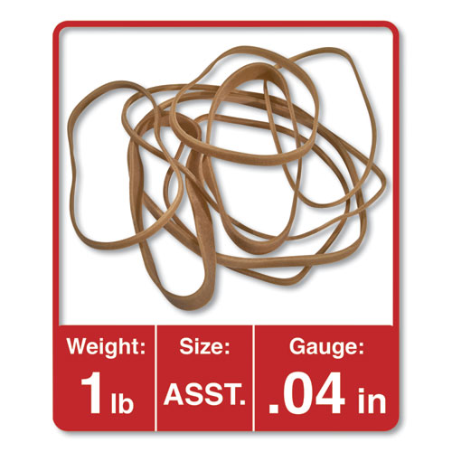 Image of Universal® Rubber Bands, Size 54 (Assorted), Assorted Gauges, Beige, 1 Lb Box