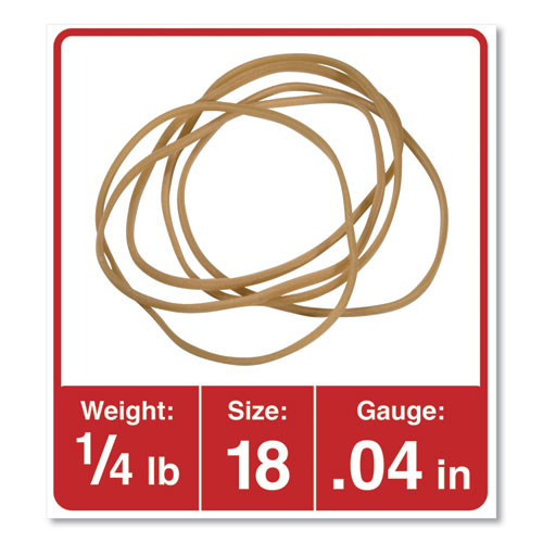 Rubber Bands, Size 18, 0.04" Gauge, Beige, 4 oz Box, 400/Pack